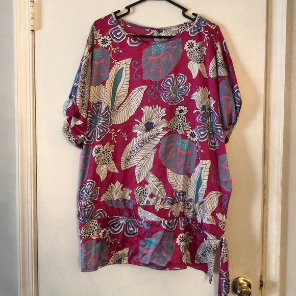 Satin Silk Floral Tied Top - Picture 2 of 2